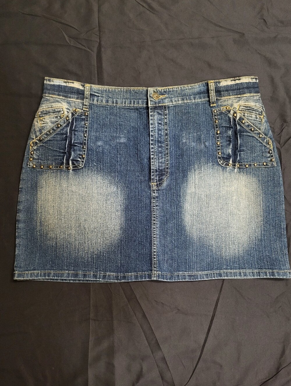 Apollo Jeans Dark Blue Wash Jean Skirt Women Size 2XL